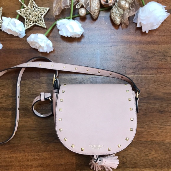 PINK Victoria's Secret Handbags - Victoria Secret Light Pink Crossbody Bag Studded